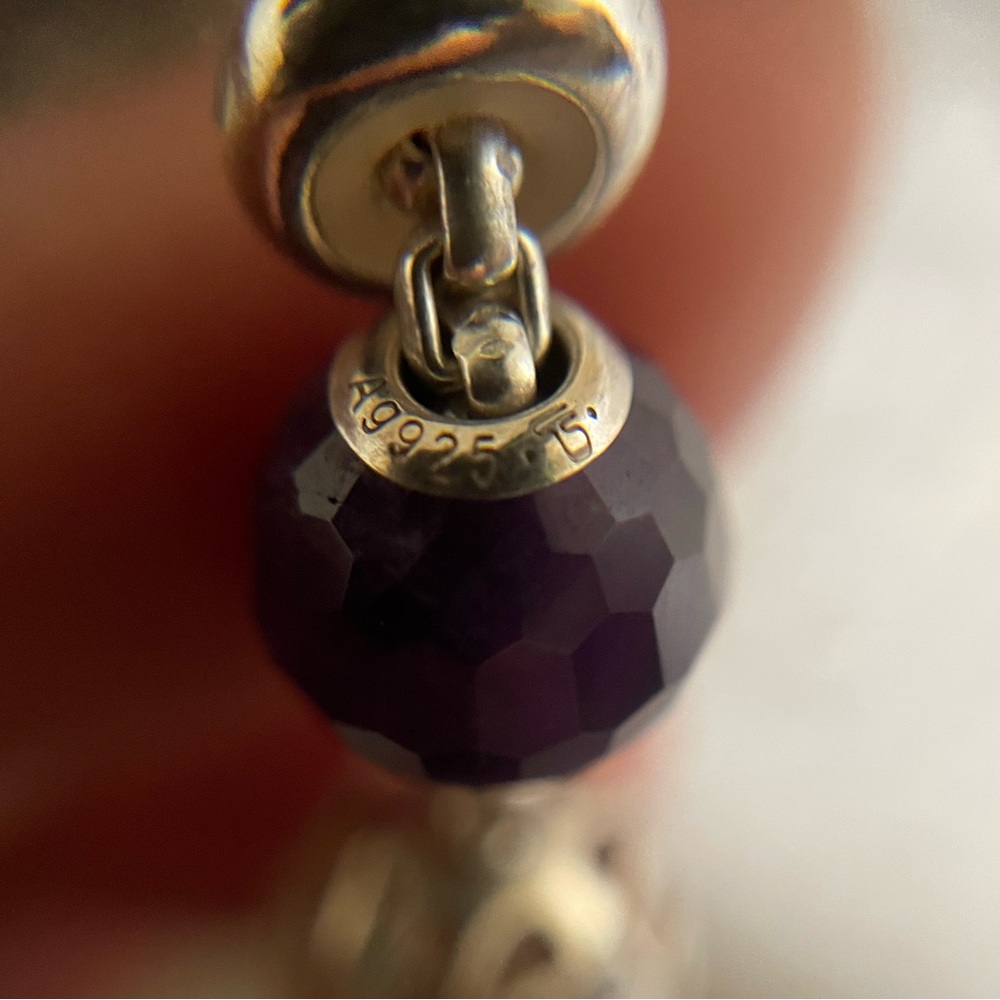 Thomas Sabo Sterling Silver Amethyst and wolf charm- & pink zircon - Picture 13 of 17